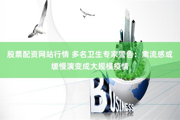 股票配资网站行情 多名卫生专家警告：禽流感或缓慢演变成大规模疫情